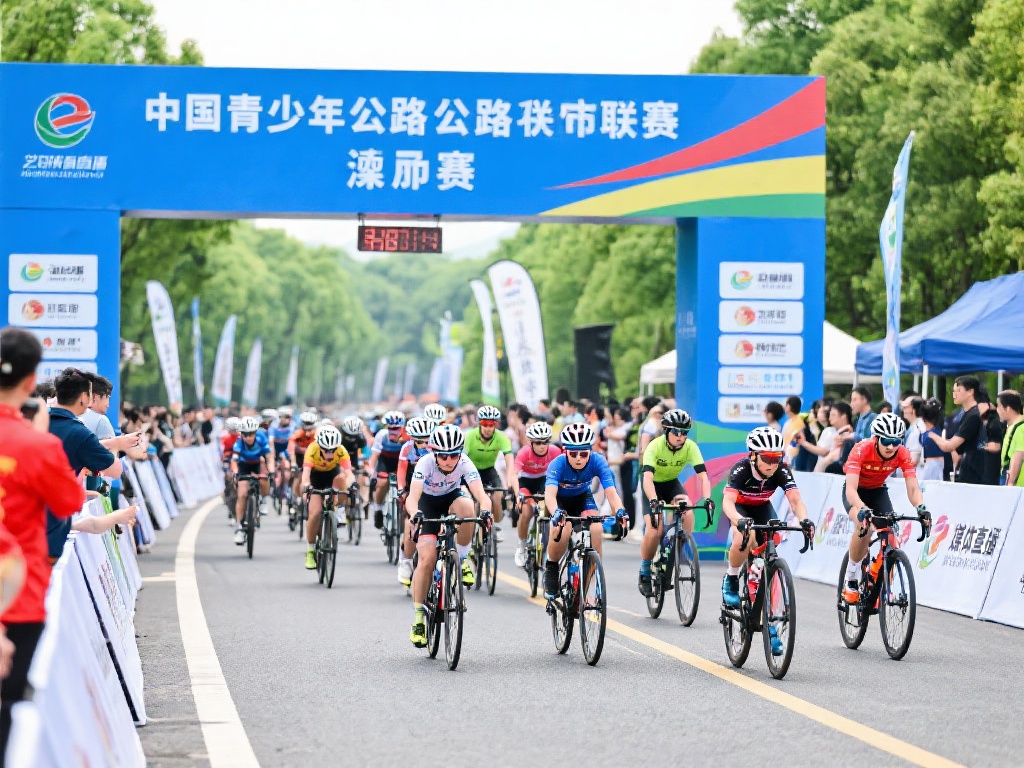 举办中国青少年公路自行车联赛溧阳站，对当